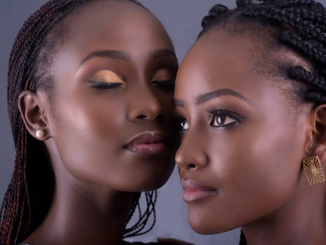 image of two beautiful black african models